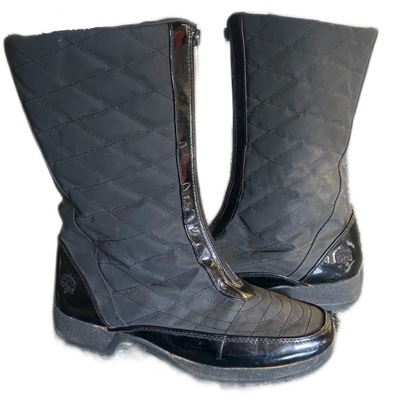 totes Shoes - Totes Winter Boots, Womens Size 10, Quilted Black, Zip Front, Rubber Sole